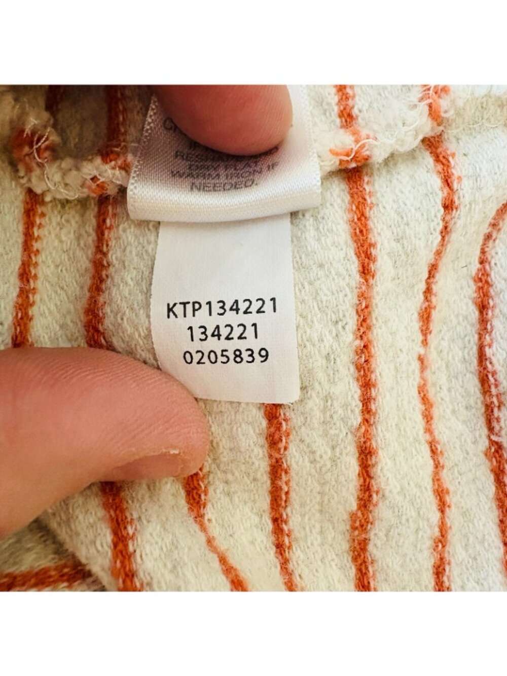 J. Jill French Terry Stripe Pullover Top Oatmeal Ginger 100% Cotton Size L - Picture 13 of 15